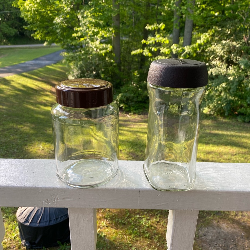 Coffee Glass Jar Bundle With Lids (2) For Storage Arts & Crafts - Picture 4 of 16